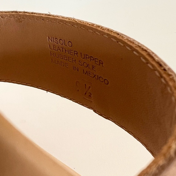 Nisolo Women's Leather Go-To Flatform Sandal 2.0 in Almond/Cream, size 9.5 - Picture 12 of 13